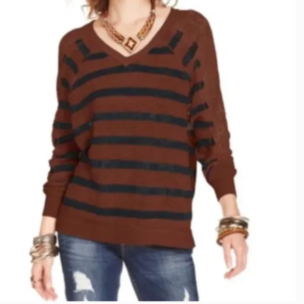 We The Free Fluffy Lou Oversized V-Neck Knit Sweater (1048)